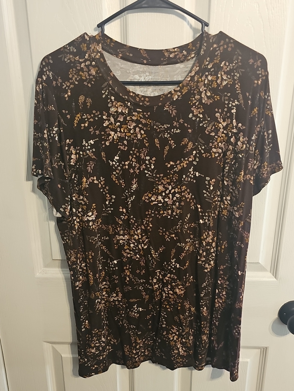 Brown Floral Short Sleeve Tee by H&M